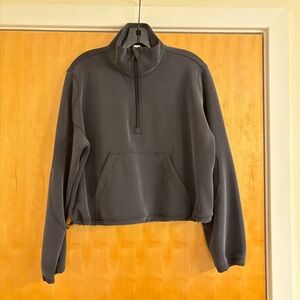Lululemon Brushed Black Softstreme Half Zip, Size 8. Never Worn